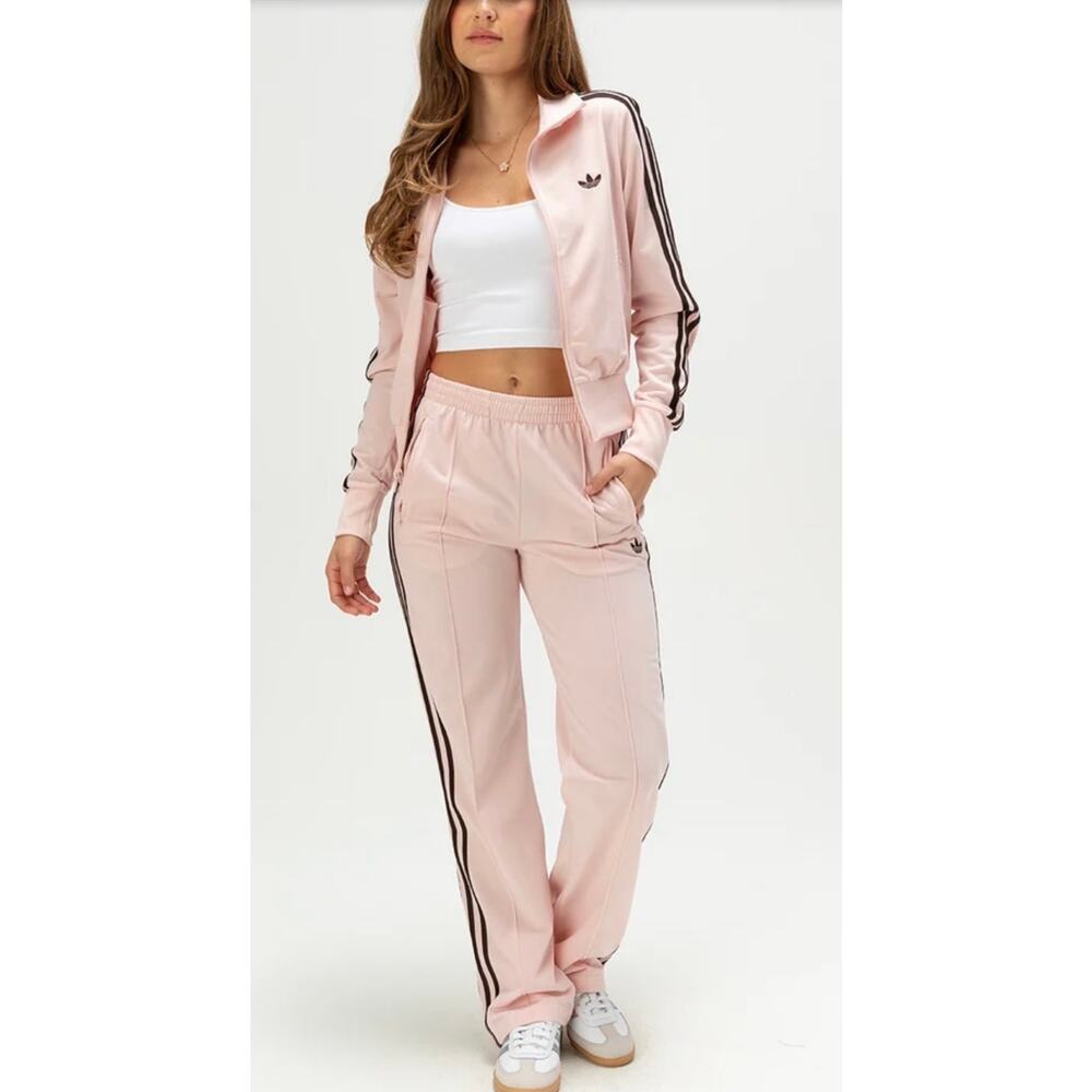 NEW ADIDAS ORIGINALS Firebird Track Pants Large KC6562 Pink / Brown